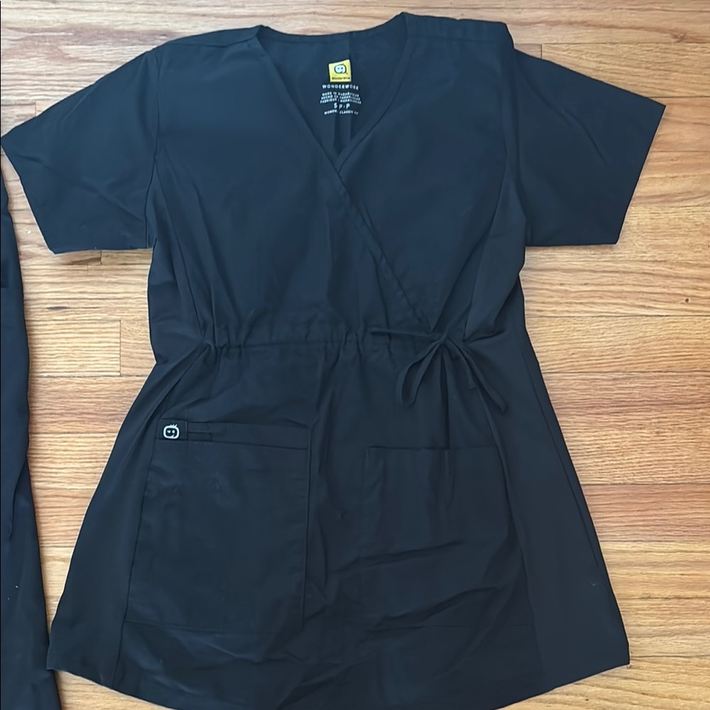 Maternity Black Scrub Top
